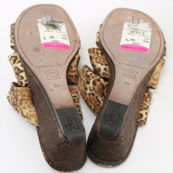 Donald Pliner Womens Hash Sandal Size 8 Tan Brown Elastic Straps Wedge Slide - Picture 12 of 12